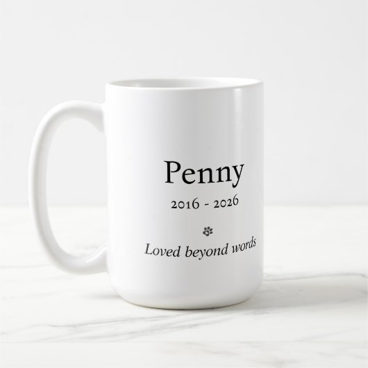 Personalized Pet Memorial Mug コーヒーマグカップ (左)