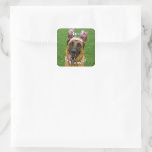 Personalized Pet Memorial Photo Sticker スクエアシール (バッグ)