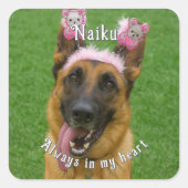 Personalized Pet Memorial Photo Sticker スクエアシール (正面)