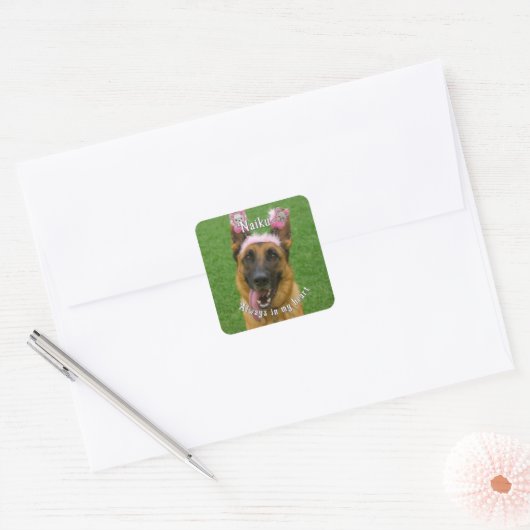 Personalized Pet Memorial Photo Sticker スクエアシール (封筒)