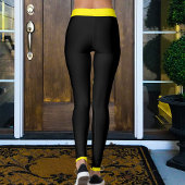 Personalized Pet Mom Cute Black And Yellow Stripes レギンス