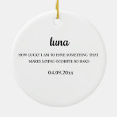 “Personalized Pet Ornament – Photo & Name” セラミックオーナメント (裏面)