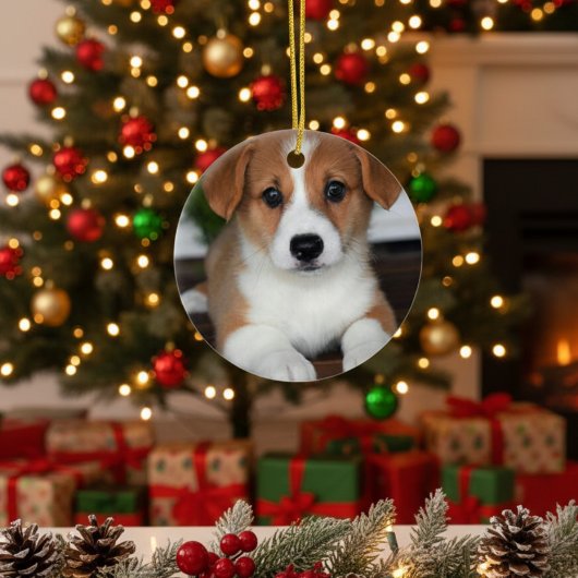 “Personalized Pet Ornament – Photo & Name” セラミックオーナメント