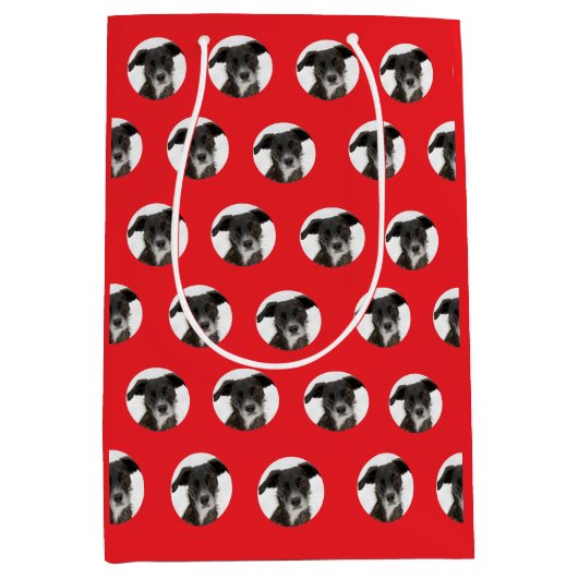 Personalized Pet Pattern ミディアムペーパーバッグ (正面)