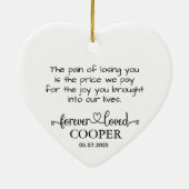 Personalized Pet Photo and Name セラミックオーナメント (裏面)