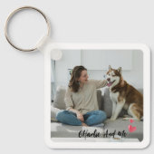 Personalized Pet Photo and Owner Heart Keychain  キーホルダー (正面)