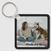 Personalized Pet Photo and Owner Heart Keychain キーホルダー (正面)