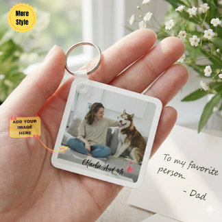 Personalized Pet Photo and Owner Heart Keychain  キーホルダー