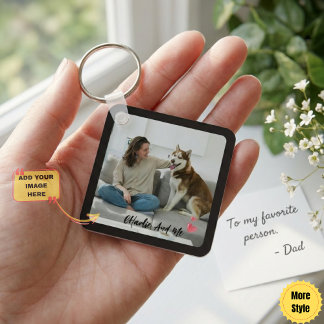 Personalized Pet Photo and Owner Heart Keychain  キーホルダー