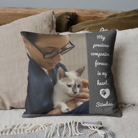 Personalized Pet Photo Cat Lover Keepsake Memorial クッション
