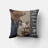 Personalized Pet Photo Cat Lover Keepsake Memorial クッション (裏面)