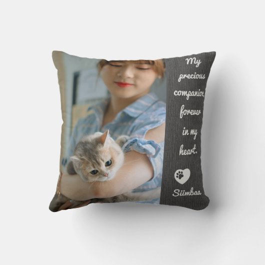 Personalized Pet Photo Cat Lover Memorial Keepsake クッション (裏面)