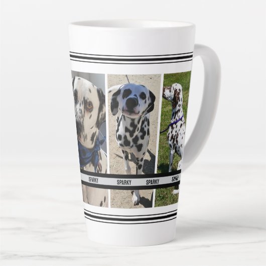 Personalized Pet Photo Collage Mobile Phone Vertic カフェラテマグ (右アングル)