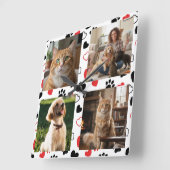 Personalized Pet Photo Collage Square Wall Clock  スクエア壁時計 (傾斜)