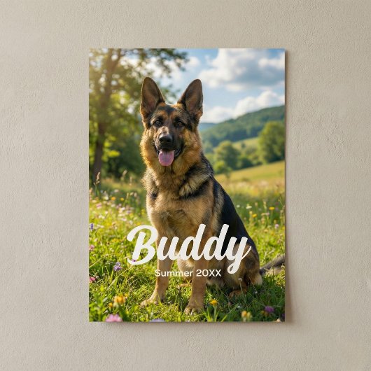 Personalized Pet Photo Custom Name & Date Wall  ポスター