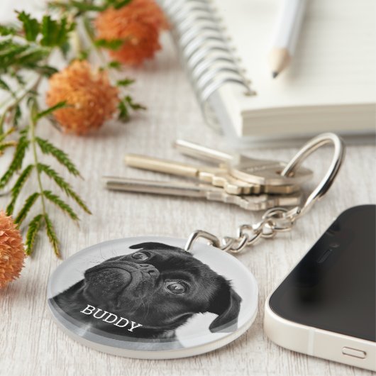 Personalized Pet Photo Dog Lover Keepsake キーホルダー (正面右)