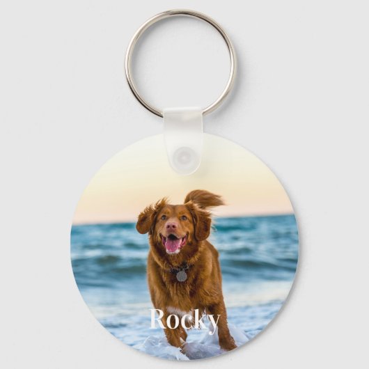 Personalized Pet Photo Dog Lover Keepsake Keychain キーホルダー (裏面)