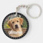 Personalized Pet Photo Dog Lover Name Emergency キーホルダー (裏面)