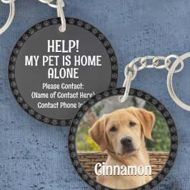 Personalized Pet Photo Dog Lover Name Emergency キーホルダー
