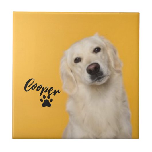 Personalized Pet  Photo Dog Lover with Photo タイル (正面)