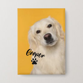 Personalized Pet  Photo Dog Lover with Photo 缶バッジ