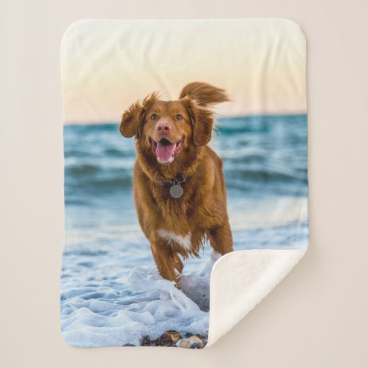 Personalized Pet Photo Keepsakes Gift Idea シェルパブランケット (正面)
