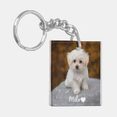 Personalized Pet Photo Keychain with Name キーホルダー (正面左)