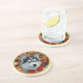 Personalized Pet Photo "Love" Gold Glitter コースター (側面)
