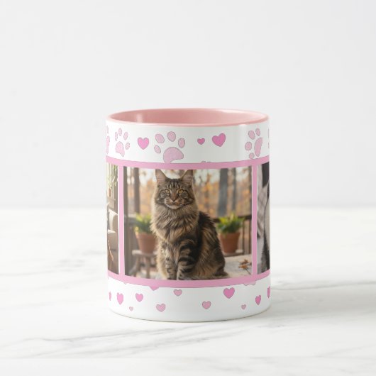 Personalized Pet Photo Mug Custom 3-Picture マグカップ (中央)