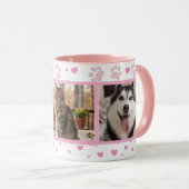 Personalized Pet Photo Mug Custom 3-Picture マグカップ (正面右)