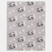 Personalized Pet Photo Name Dog  フリースブランケット (正面)