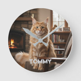 Personalized Pet Photo & Name Wall Clock ラウンド壁時計