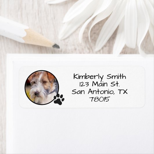 Personalized Pet Photo Return Address ラベル (インサイチュ)