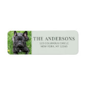 Personalized Pet Photo Sage Green Return Address  ラベル (正面)