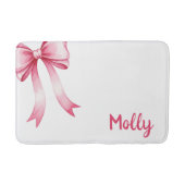  Personalized pet placemat with bow and name バスマット (正面)