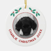 Personalized Pet Puppy Dog Christmas Photo セラミックオーナメント (正面)