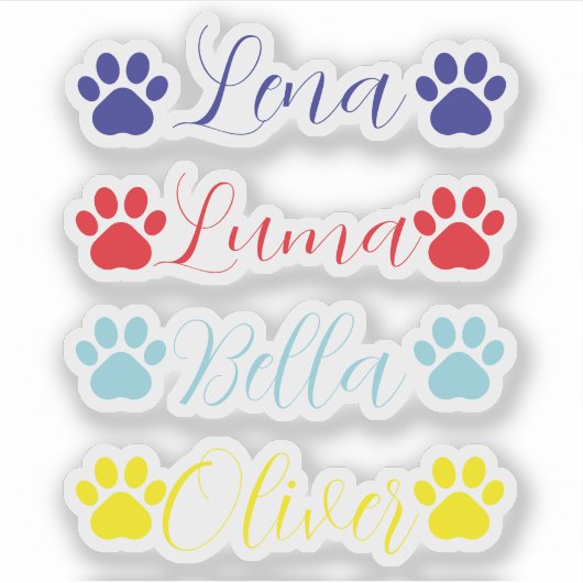 Personalized pet vinyl decal, pet name custom  シール (正面)