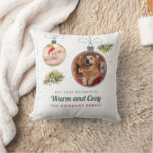 Personalized Pets Photos Christmas Holiday Custom クッション (ブランケット)