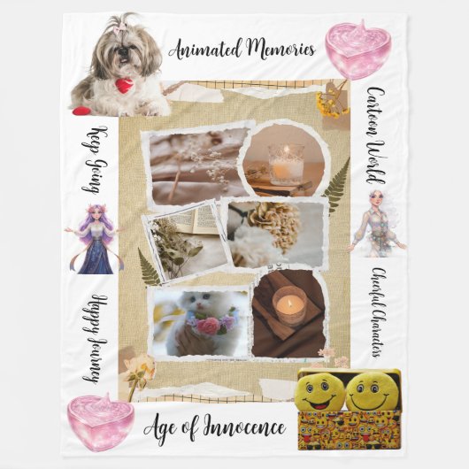 Personalized Pets & Quotes Design Fleece Blanket フリースブランケット (正面)