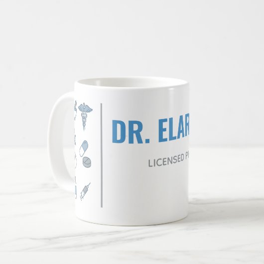 Personalized Pharmacist Mug | Modern Split Layout  コーヒーマグカップ (正面左)