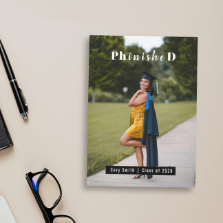 Personalized PhD Graduation Photo congrats カード