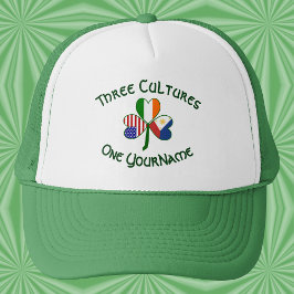 Personalized Philippines Ireland USA Flag Shamrock キャップ