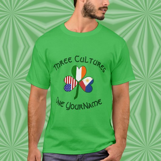 Personalized Philippines Ireland USA Shamrock Men Tシャツ