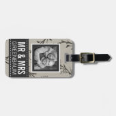 personalized Photo控えめに述べられた花の氏および夫人 ラゲッジタグ (正面横)