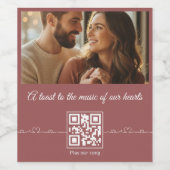 Personalized photo and music with QR code ワインラベル (シングルラベル)