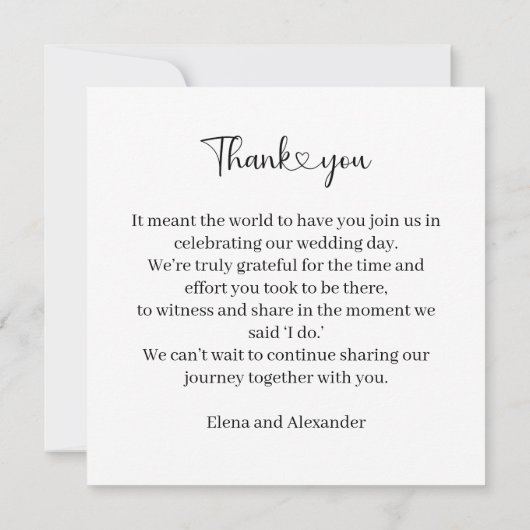 Personalized Photo and Text サンキューカード (裏面)