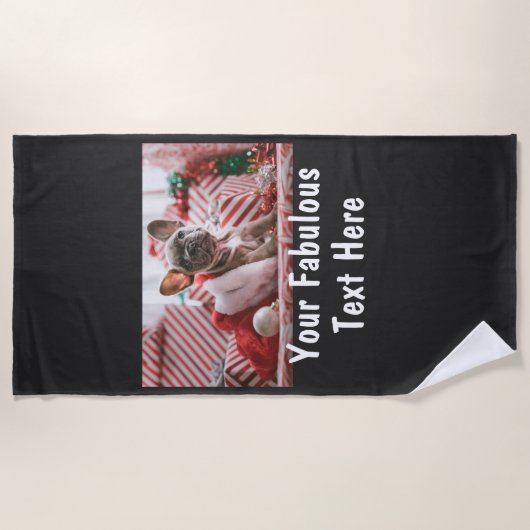 Personalized Photo and Text ビーチタオル (正面)