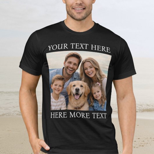 Personalized Photo and Text Or Name Elegant Serif Tシャツ