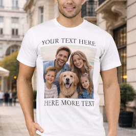 Personalized Photo and Text Or Name Elegant Serif Tシャツ
