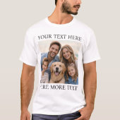 Personalized Photo and Text Or Name Elegant Serif Tシャツ (正面)